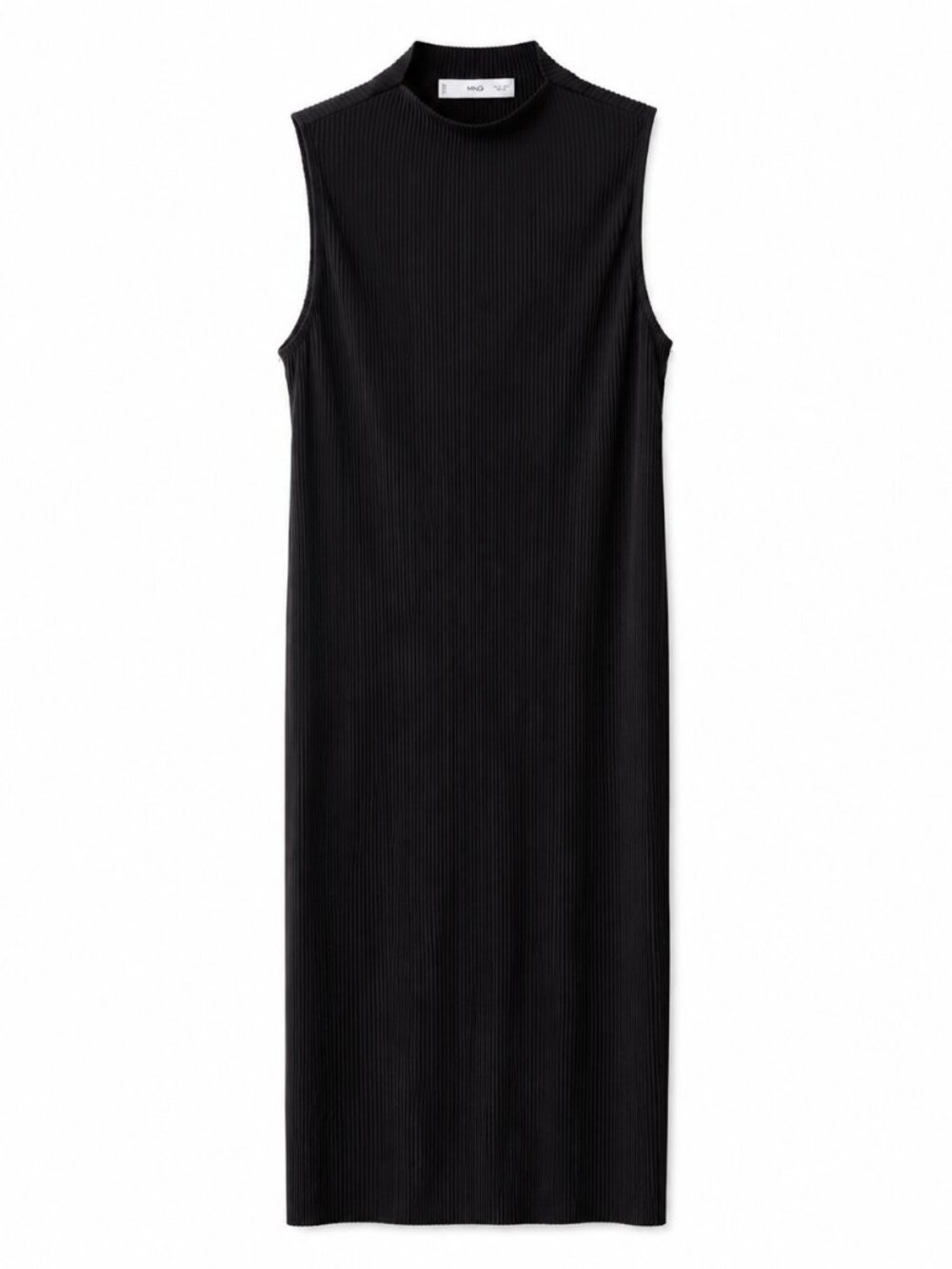 Mango Tailored Ribbed Midi Dress Black (Size US 2)